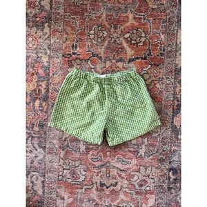 Pigollino 4T Green Seersucker Boys Cotton Shorts